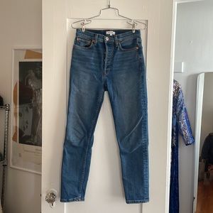 Re/done 27” high waisted jeans button up closure